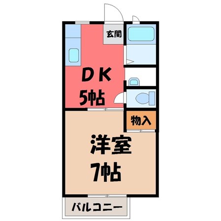 宝積寺ハイツ Jの物件間取画像